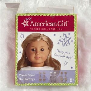 American Girl Silver Doll Earrings Set